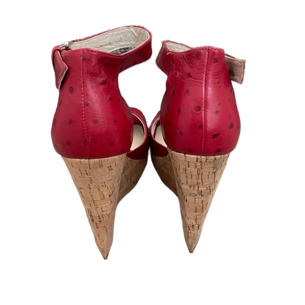 MICHAEL by Michael Kors Red Ostrich Wedges - Picture 3 of 3